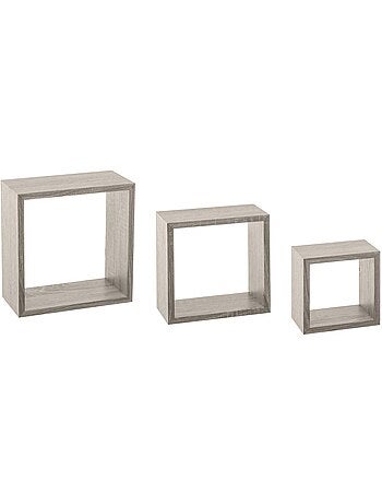 Lot de 3 étagères murales cubes design graphique FIXY