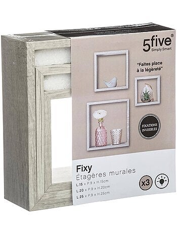 Lot de 3 étagères murales cubes design graphique FIXY