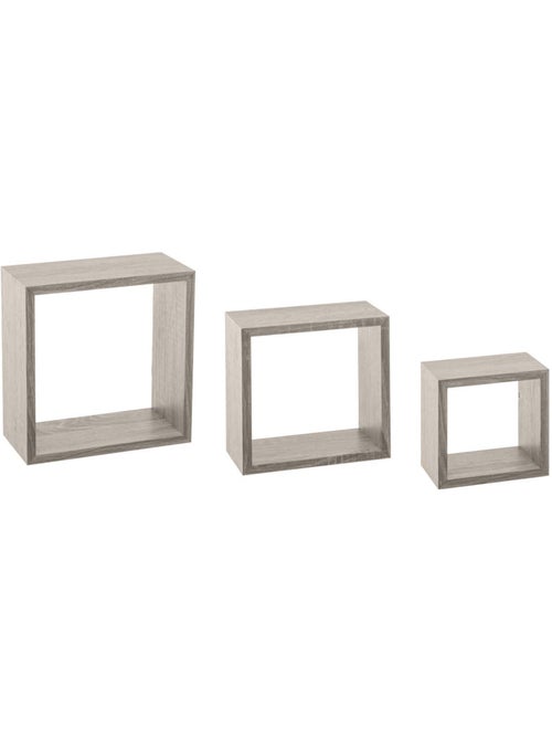 Lot de 3 étagères murales cube en bois fixy - Kiabi