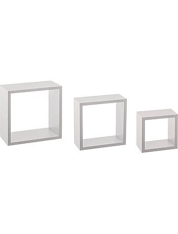 Lot de 3 étagères murales cubes design graphique fixy