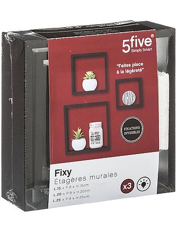 Lot de 3 étagères murales cubes design graphique FIXY