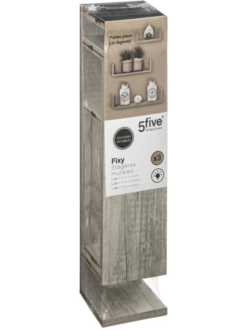 Lot de 3 étagères murales en bois FIXY Beige - Kiabi