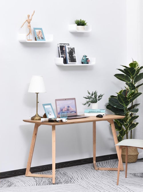 Lot de 3 étagères murales flottantes blanches - Kiabi