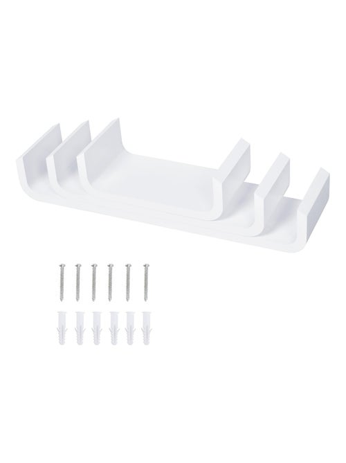 Lot de 3 étagères murales flottantes blanches - Kiabi