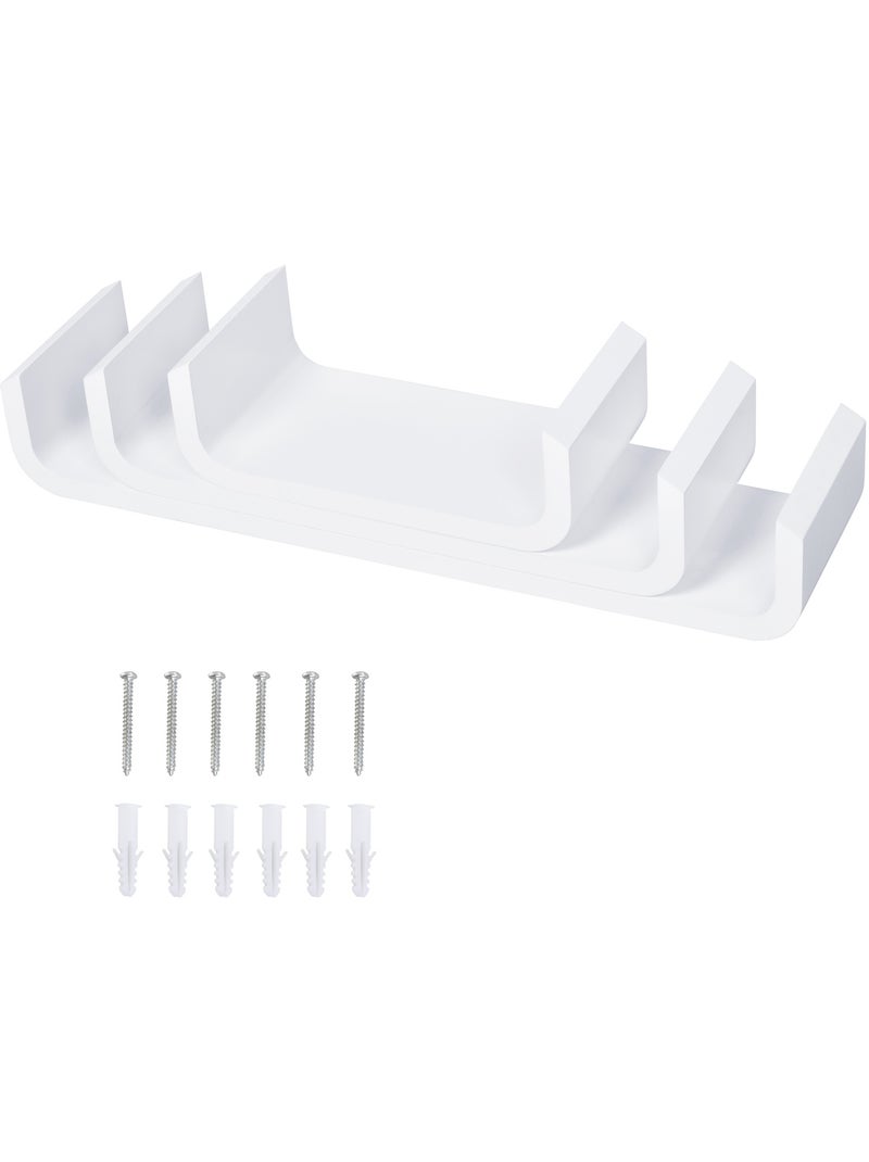 Lot de 3 étagères murales flottantes blanches Blanc - Kiabi