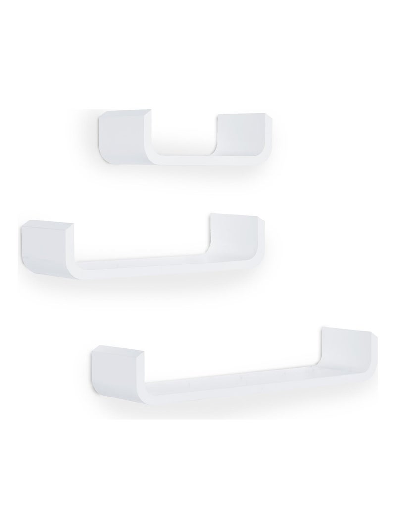 Lot de 3 étagères murales flottantes blanches Blanc - Kiabi
