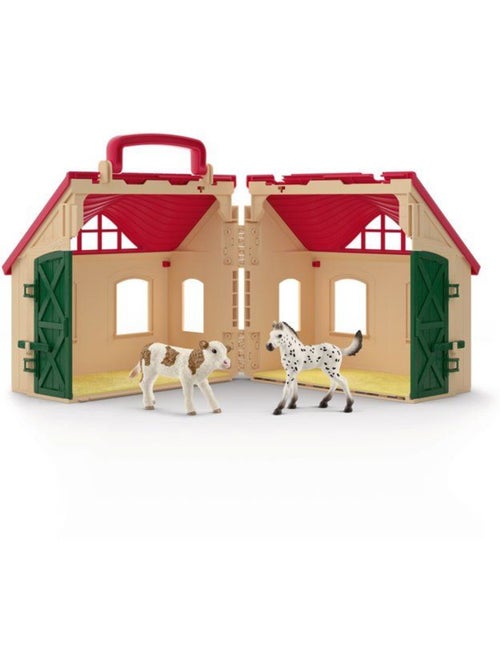 Lot de 3 figurines + écurie transportable farm world - schleich - Kiabi