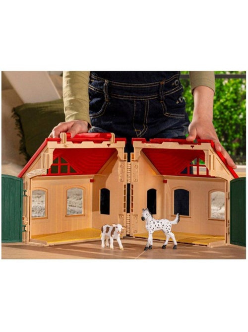 Lot de 3 figurines + écurie transportable farm world - schleich - Kiabi