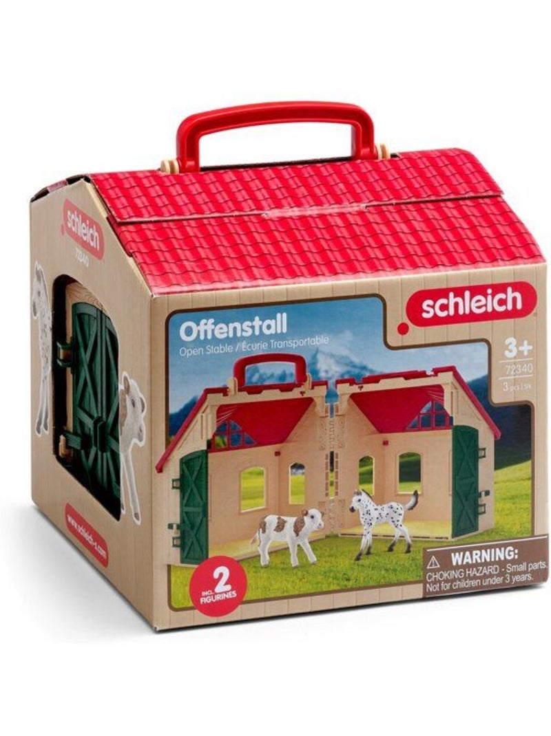 Lot de 3 figurines + écurie transportable farm world - schleich Marron - Kiabi