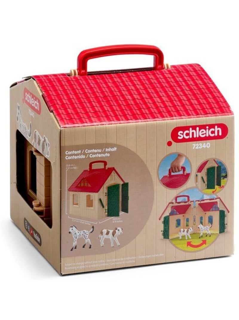 Lot de 3 figurines + écurie transportable farm world - schleich Marron - Kiabi