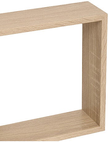 Lot de 3 grandes étagères murales cubes effet bois FIXY
