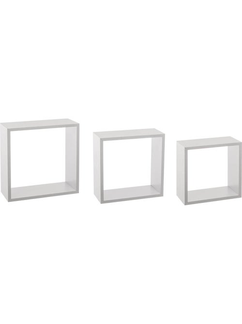 Lot de 3 grandes étagères murales cubes effet bois FIXY - Kiabi