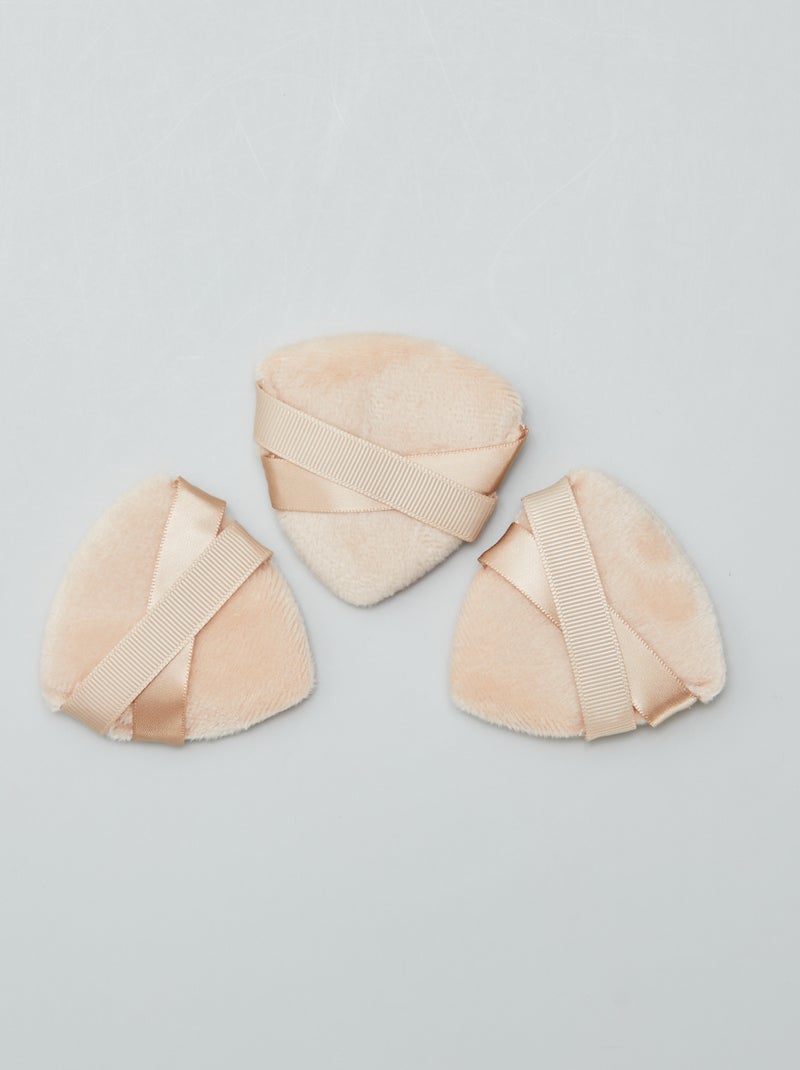 Lot de 3 houppettes pour poudre Blanc - Kiabi