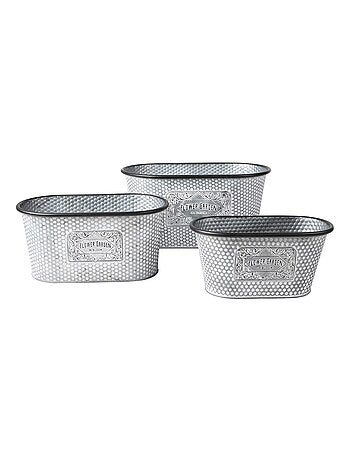 Lot de 3 jardinières métal Bloom