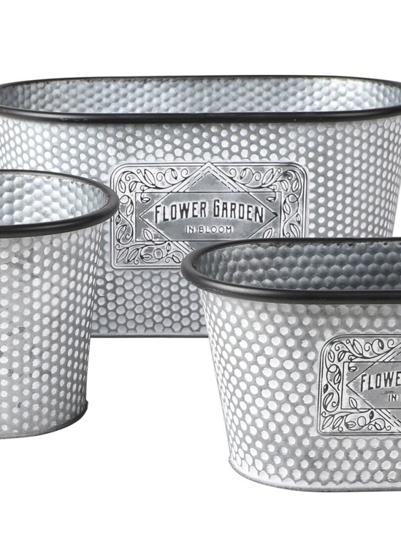 Lot de 3 jardinières métal Bloom Gris - Kiabi