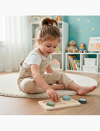 Lot de 3 jeux bébé en bois WOOMAX