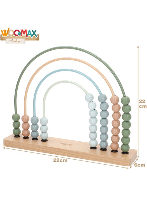 Lot de 3 jeux bébé en bois WOOMAX - Kiabi