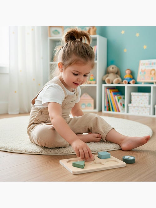 Lot de 3 jeux bébé en bois WOOMAX - Kiabi