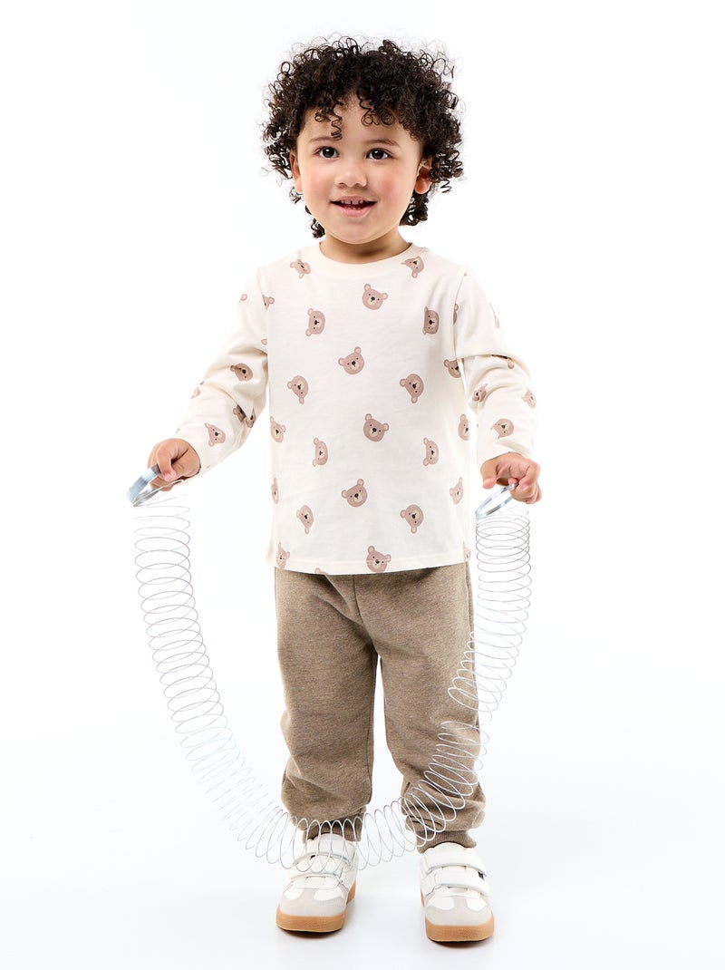 Lot de 3 jogging en French Terry Beige - Kiabi