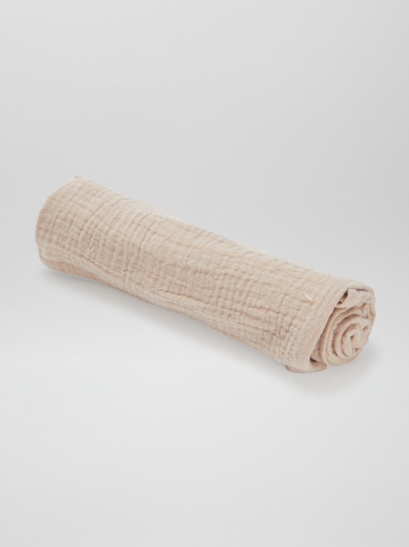 Lot de 3 langes - 2 de 60 x 60 et 1 de 100 x 120 cm Beige - Kiabi