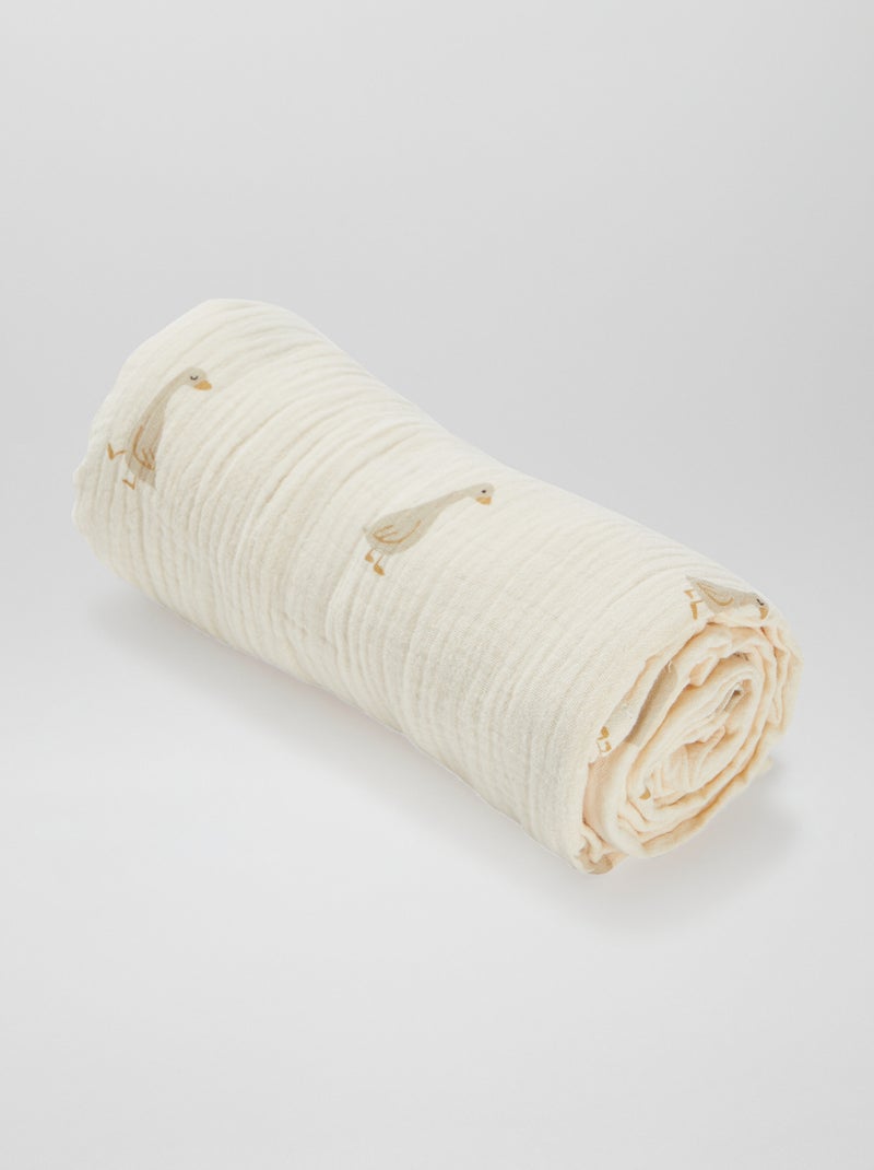 Lot de 3 langes - 2 de 60 x 60 et 1 de 100 x 120 cm Beige - Kiabi