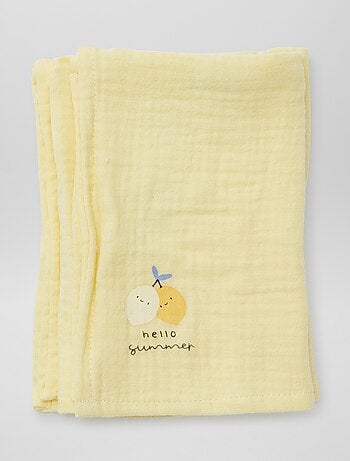 Lot de 3 langes - 2 de 60 x 60 et 1 de 100 x 120 cm