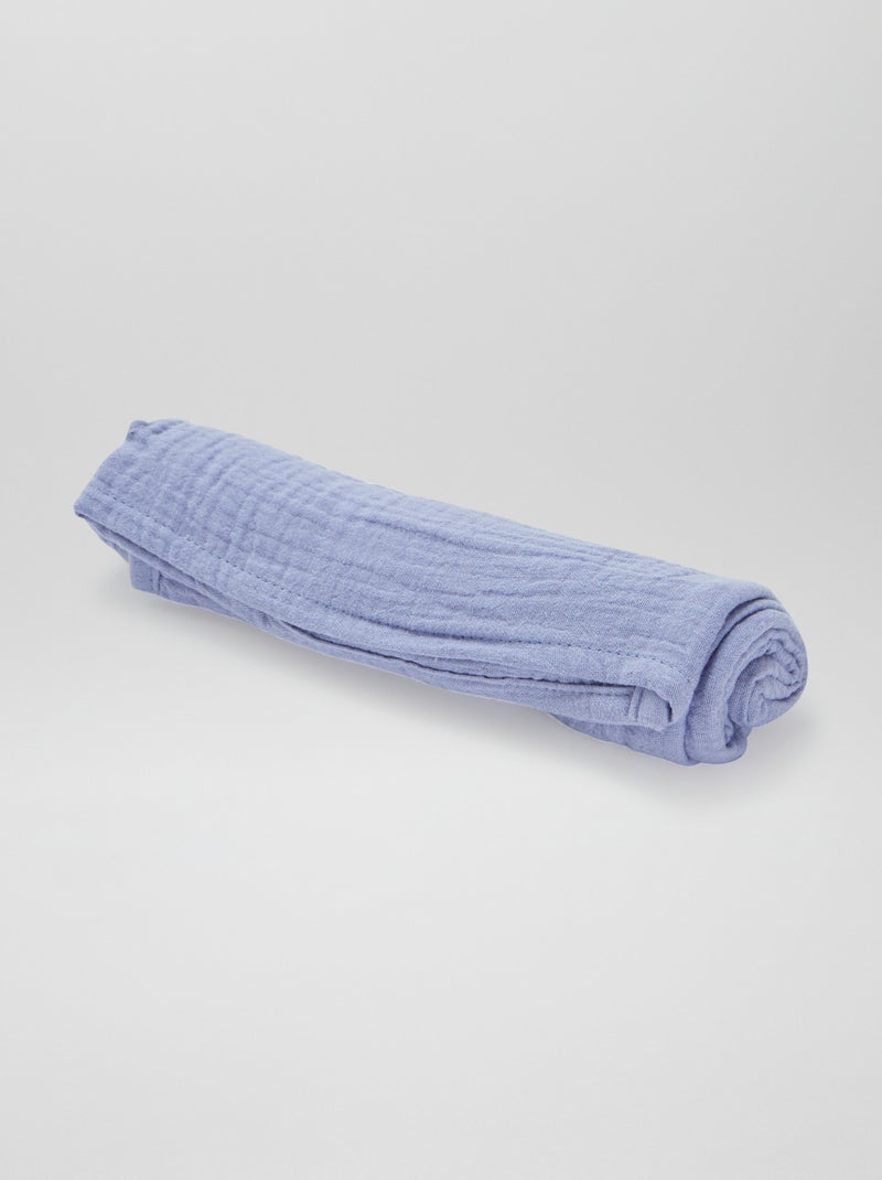 Lot de 3 langes - 2 de 60 x 60 et 1 de 100 x 120 cm Bleu - Kiabi