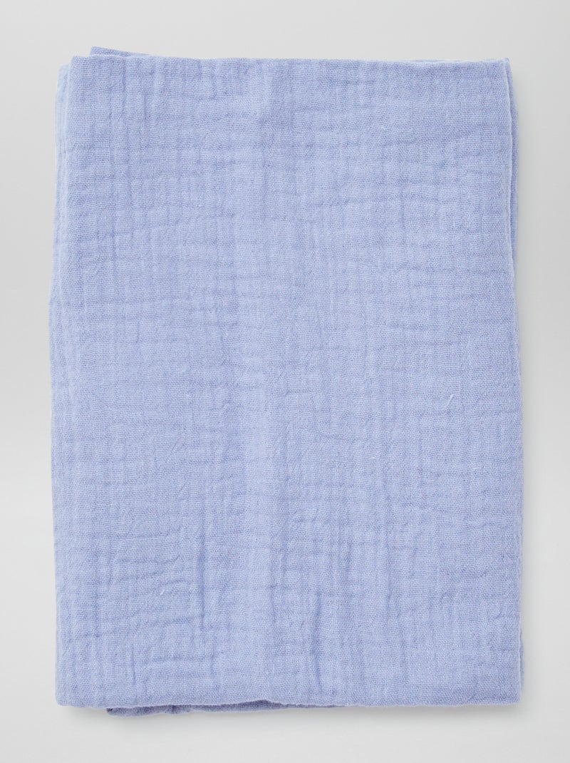 Lot de 3 langes - 2 de 60 x 60 et 1 de 100 x 120 cm Bleu - Kiabi