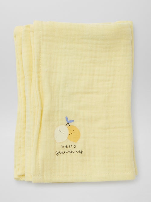 Lot de 3 langes - 2 de 60 x 60 et 1 de 100 x 120 cm - Kiabi