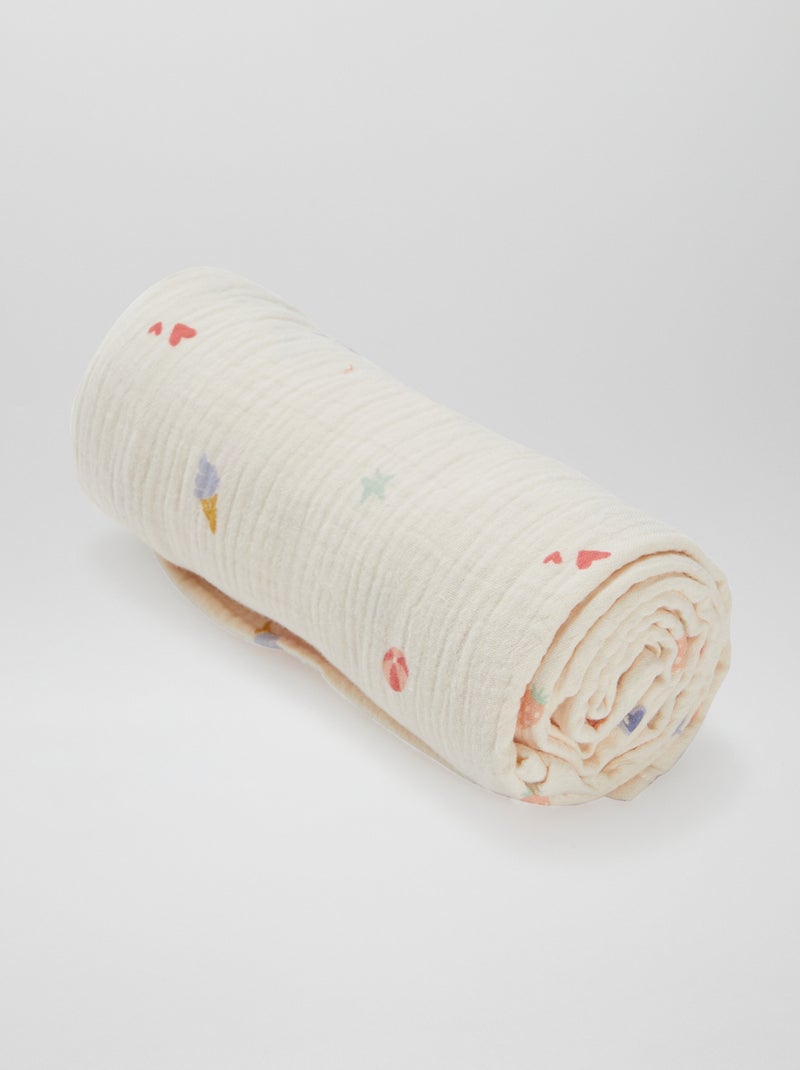 Lot de 3 langes - 2 de 60 x 60 et 1 de 100 x 120 cm Rose - Kiabi