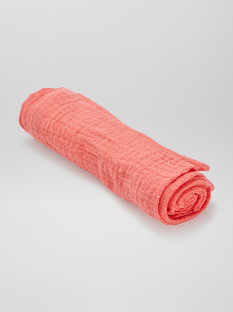 Lot de 3 langes - 2 de 60 x 60 et 1 de 100 x 120 cm Rose - Kiabi