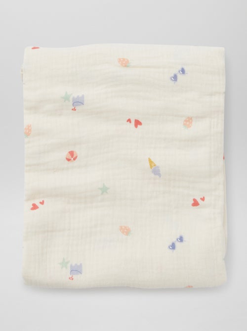 Lot de 3 langes - 2 de 60 x 60 et 1 de 100 x 120 cm - Kiabi