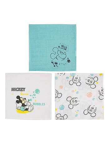 Lot de 3 langes 60x60 cm - Mickey Little One - Babycalin