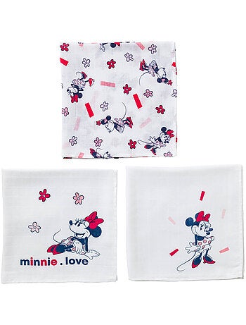 Lot de 3 langes 60x60 cm - Minnie Confettis - Babycalin