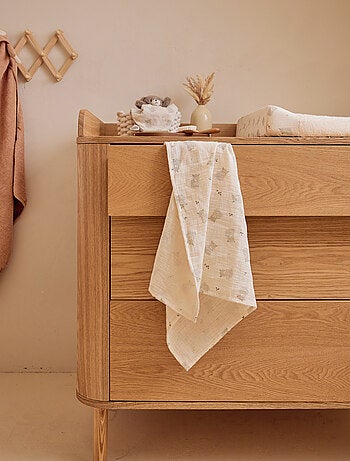 Lot de 3 langes 70x70 cm en gaze de coton bio Noukie's