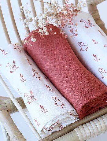 Lot de 3 langes 70x70