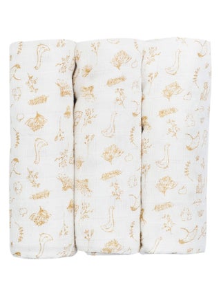 Lot de 3 langes à motifs pour bébé