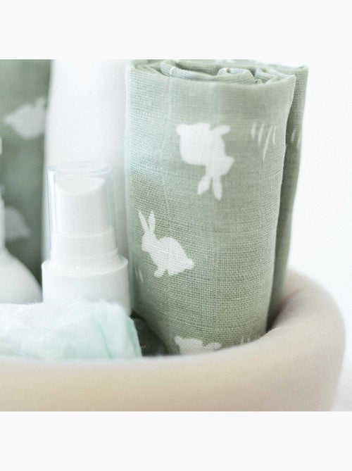 Lot de  3 langes bébé - motif lapin - Kiabi