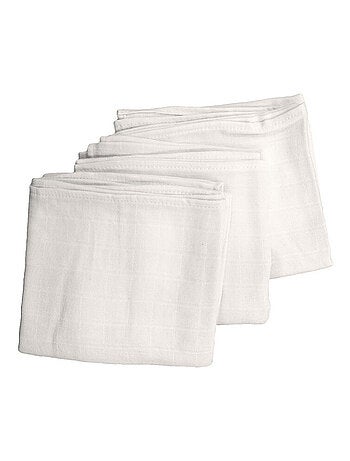 Lot de 3 langes bébé en Coton Bio - 70x70 cm - Ecru