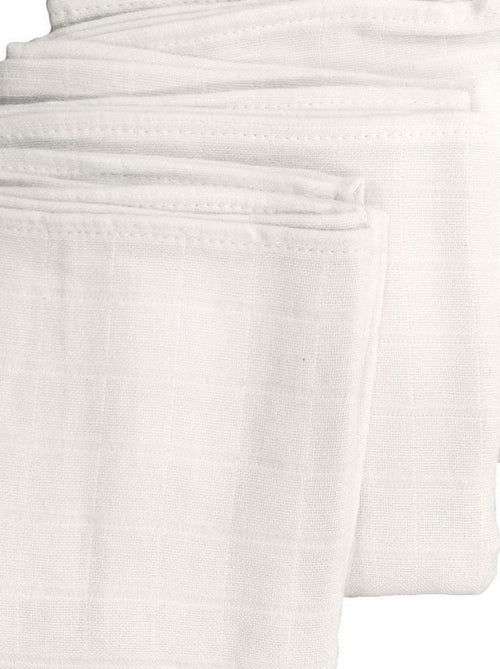 Lot de 3 langes bébé en Coton Bio - 70x70 cm - Ecru - Kiabi