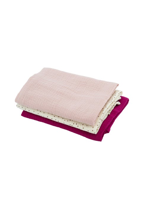 Lot de 3 langes bébé en mousseline - Kiabi Lot de 3 langes bébé en mousseline - Kiabi
