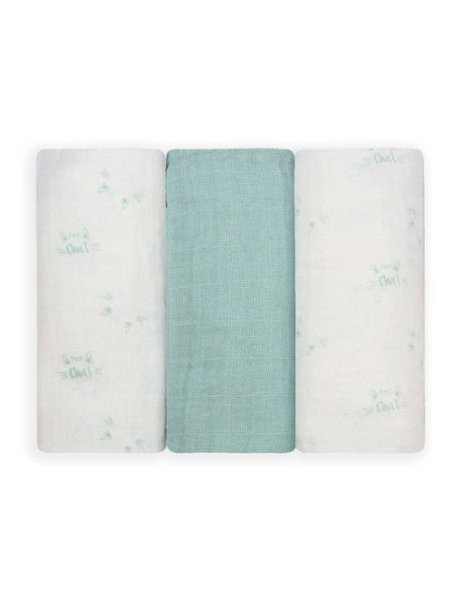 Lot de 3 Langes bébé motif chats - Kiabi
