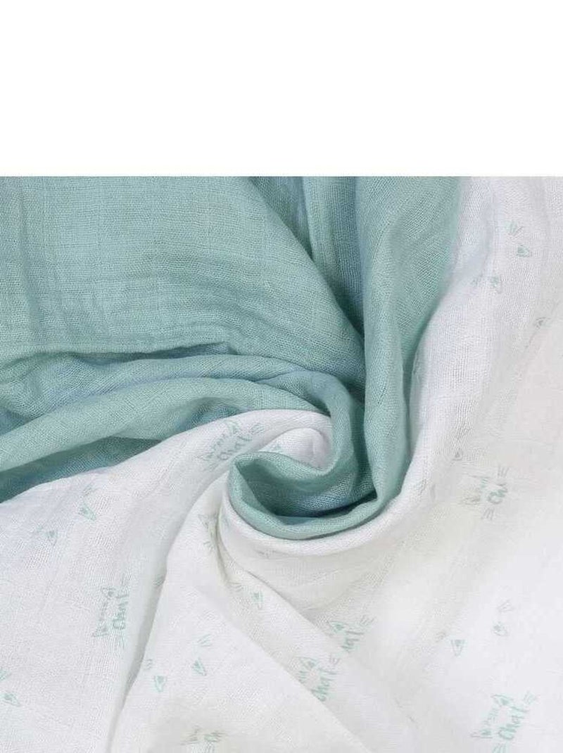 Lot De 3 Langes Bébé Motif Chats Vert - Kiabi