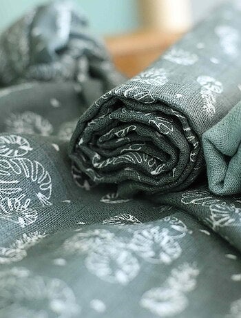 Lot de 3 langes bébé motif feuilles