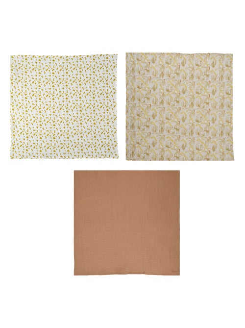 Lot de 3 langes bébé safari - Kiabi