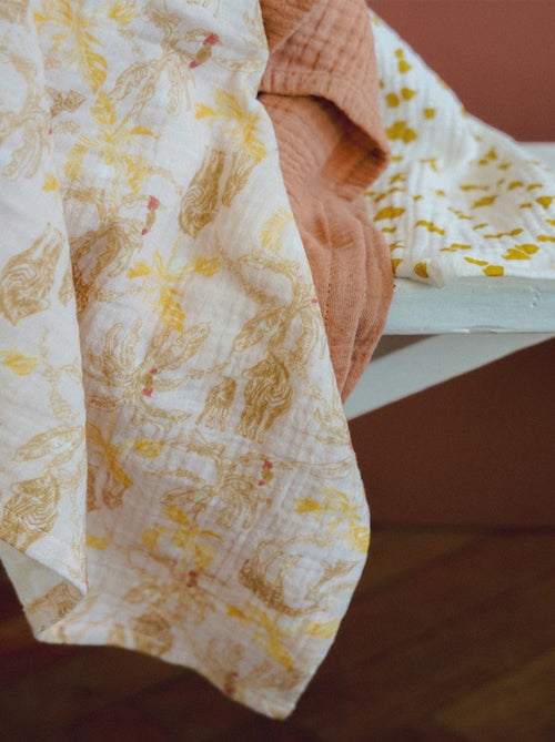 Lot de 3 langes bébé safari - Kiabi