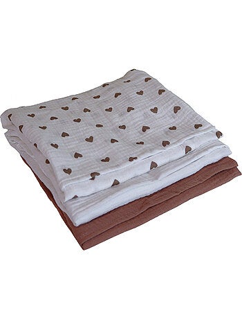 Lot de 3 langes bébé, serviettes absorbantes et respirantes - Koala - Monsieur Bébé