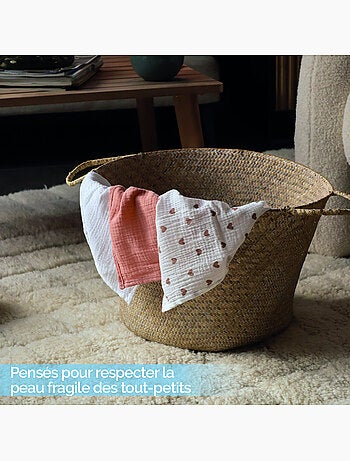 Lot de 3 langes bébé, serviettes absorbantes et respirantes - Koala - Monsieur Bébé