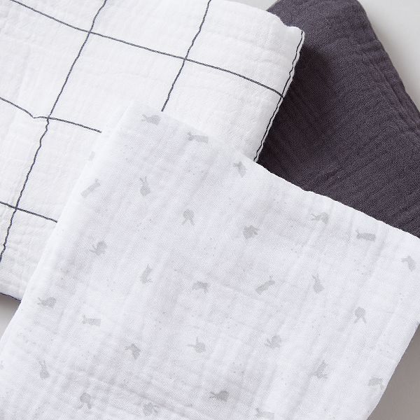 Lot De 3 Langes Bebe Fille Blanc Gris Kiabi 9 00