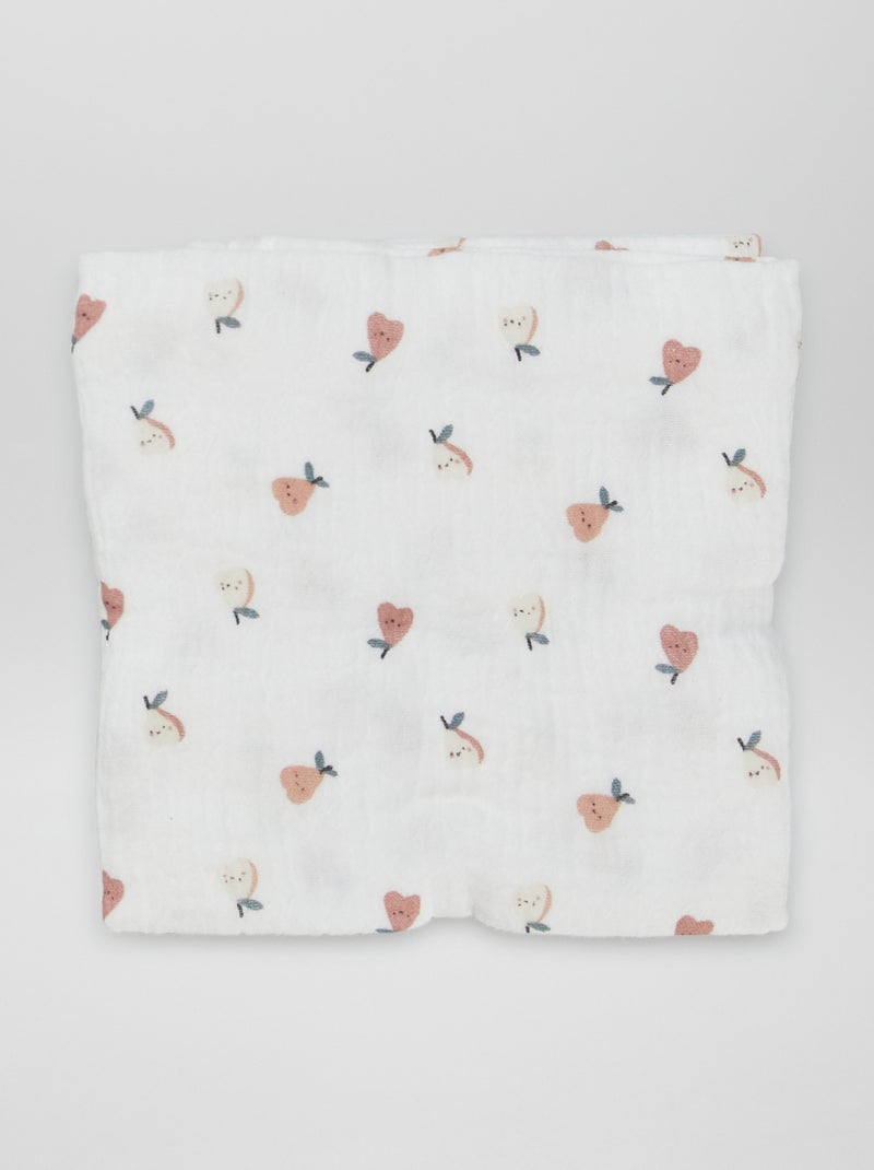 Lot de 3 langes Blanc/rouge - Kiabi